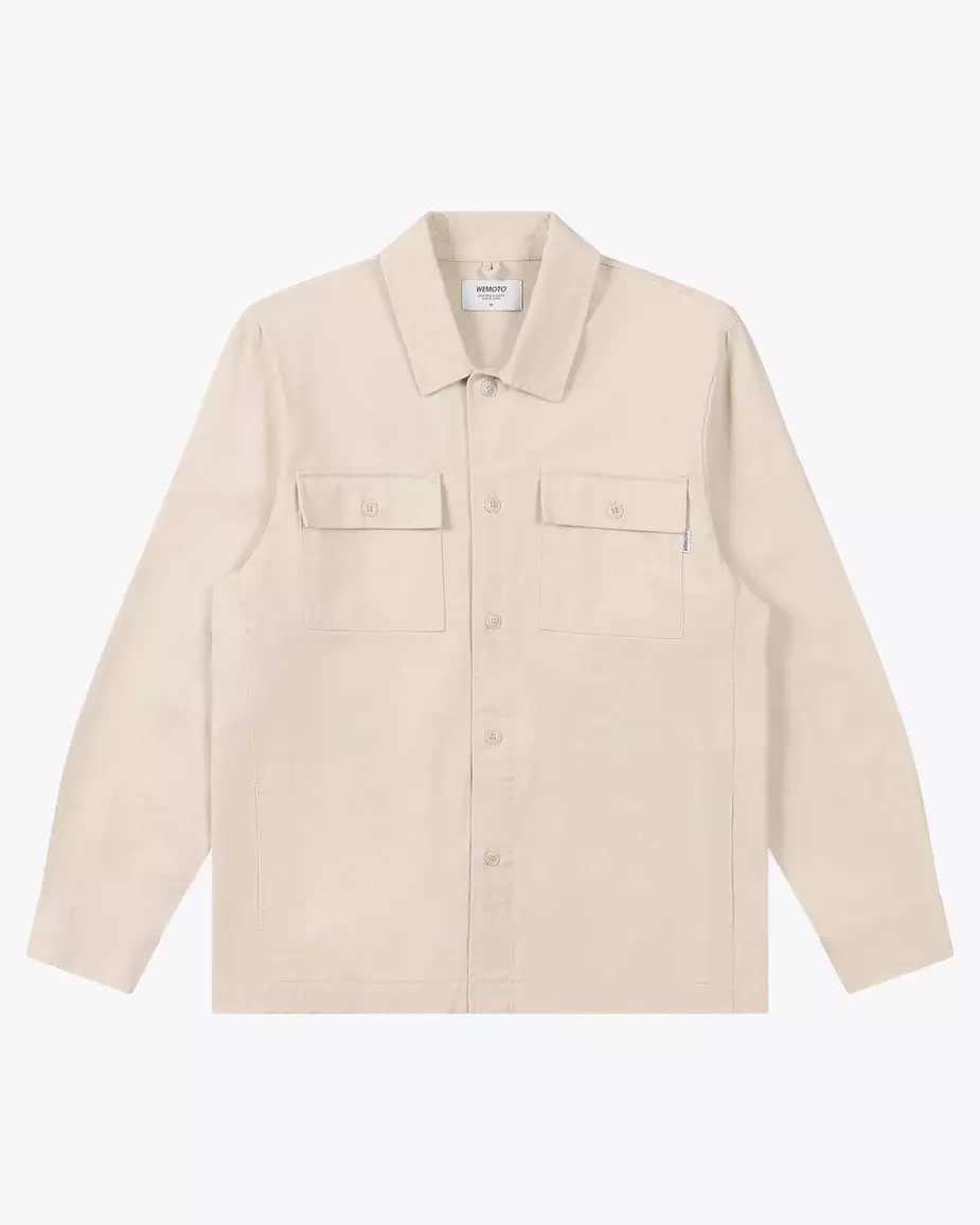 Wemoto Cotton Twill Worker Shirt Hemd Herren beige